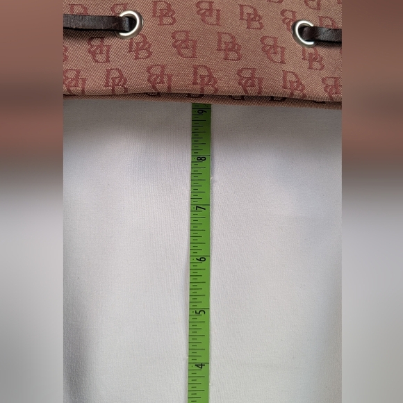 Dooney & Bourke Signature Monogram Tassel Large Tote Burgundy Canvas Leather - Picture 15 of 15